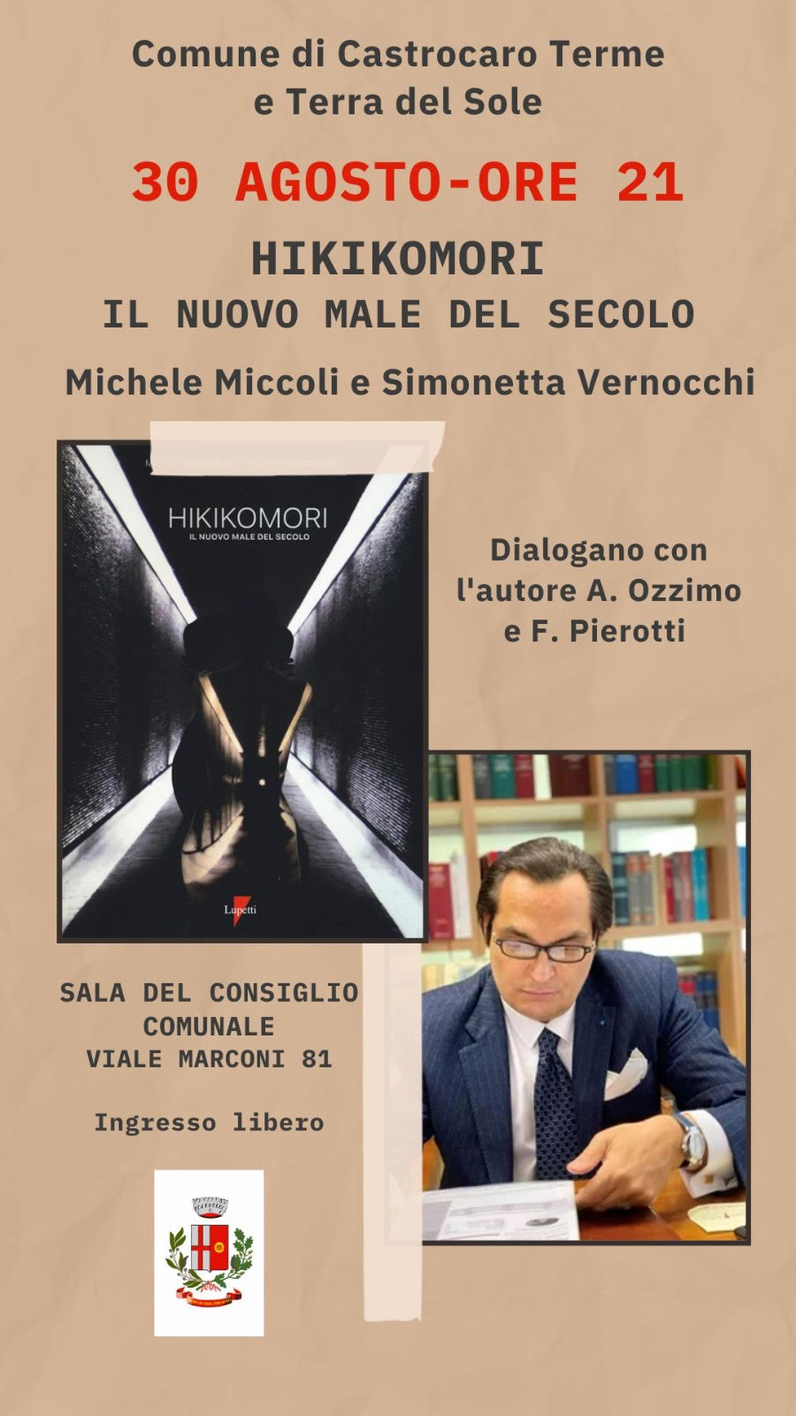 Castrocaro Terme - 30 agosto ore 21 - Hikikomori: il nuovo male del secolo - M. Miccoli e S. Vernocci